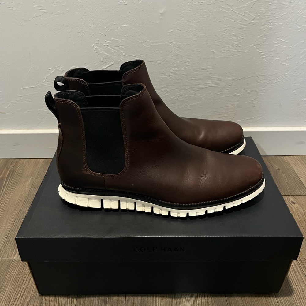 Cole Haan Men's Zerogrand Brown Chelsea Waterproof Boots